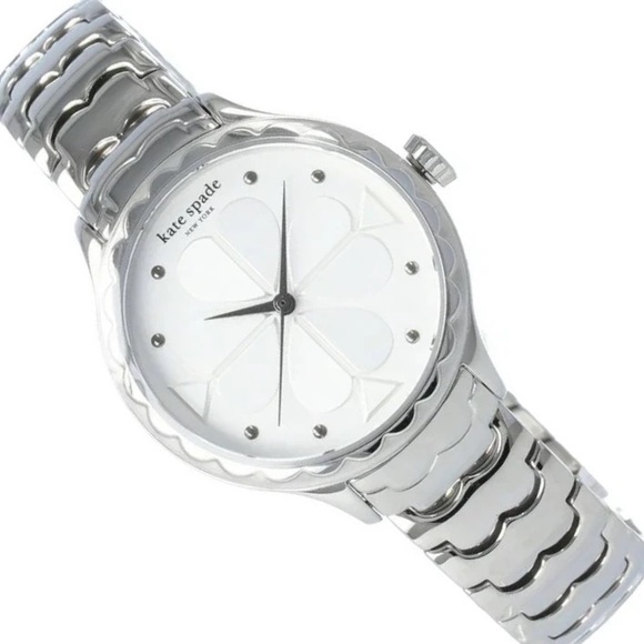 New NWT Kate Space Watch Silver White Needs Battery - Picture 1 of 4